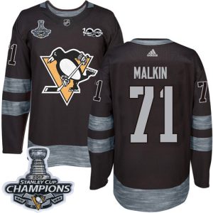 NHL Pittsburgh Penguins Trikot #71 Evgeni Malkin Authentic Schwarz Stanley Cup Champions 1917-2017 100th Anniversary